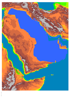Een impressie van wat een watervloed vanuit de Perzische golf met Mesopotamië gedaan zou kunnen hebben.