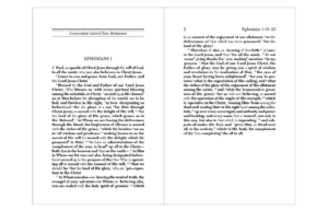 Excerpt of Ephesians 1: 1-23 in the Concordant Literal New Testament Bible translation