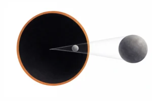 Hyper-realistic conceptual image showing a gray sphere inside a hollow globe as an inversion of the gray sphere outside, illustrating an inversion-world where objects become smaller toward the center and light follows a curved path rather than a straight line.